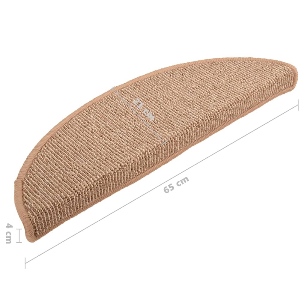 Trappematter 15 stk 65x21x4 cm lysebrune halvrund store