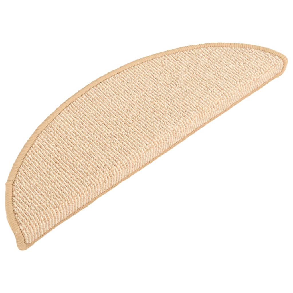 Trappematter 15 stk 65x21x4 cm kremfarget halvrund stor