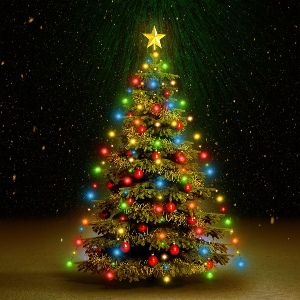 Nettlys for juletre med 150 LED flerfarget 150 cm