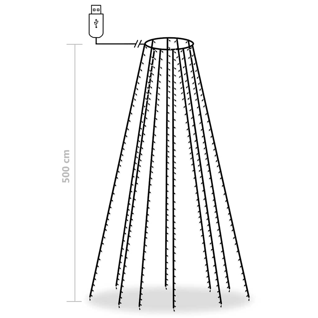 Trelys med 500 LED blå 500 cm innendørs utendørs
