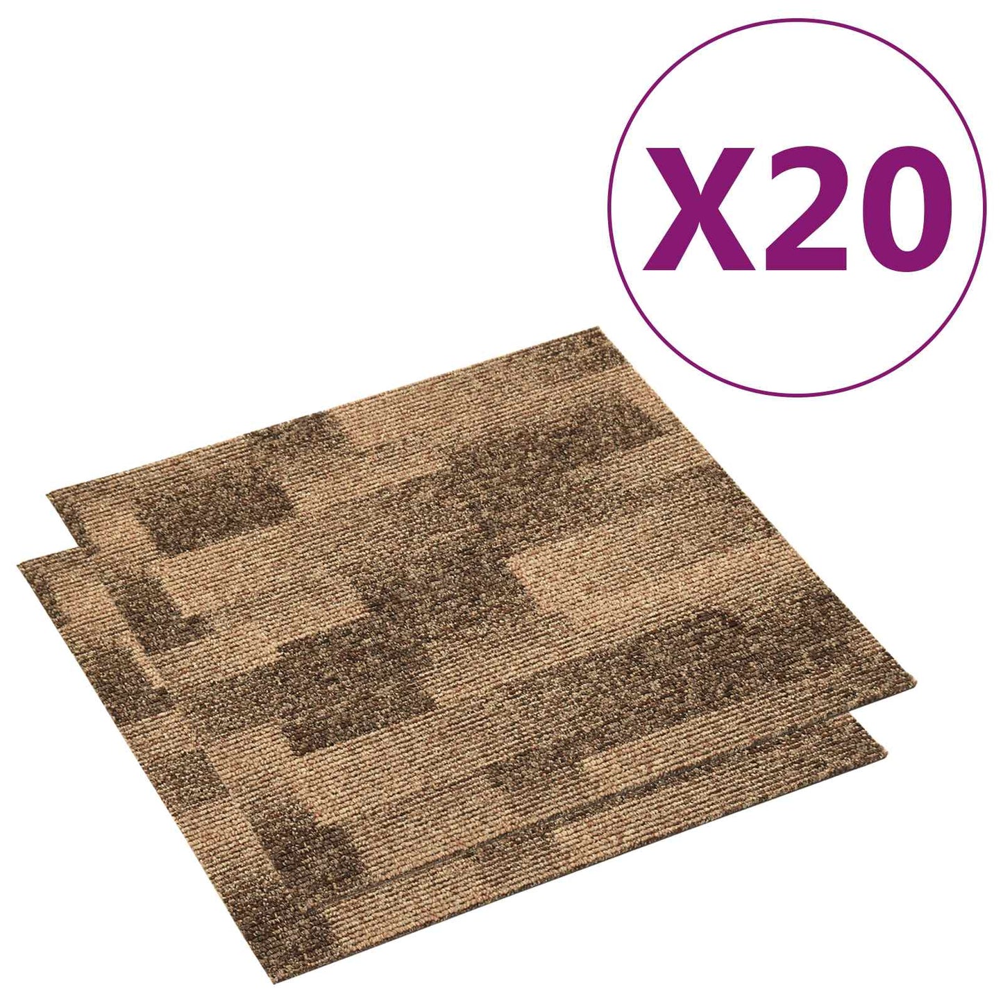 Gulvteppe 20 pcs Brun 50 x 50 cm PP