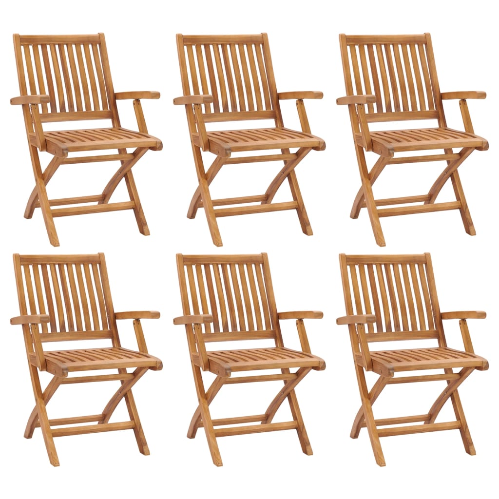 Sammenleggbare hagestoler 6 stk heltre teak