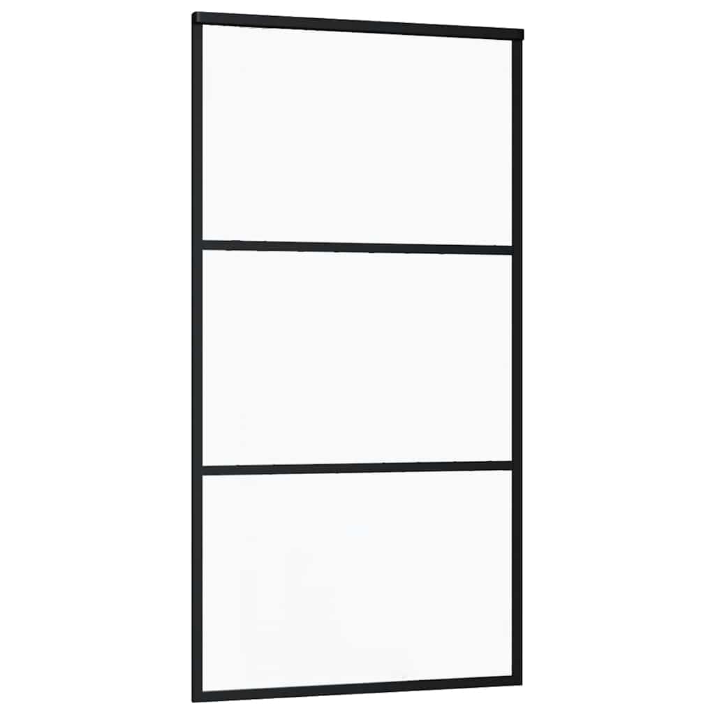 Skyvedør ESG-glass og aluminium 102x205 cm svart vidaXL