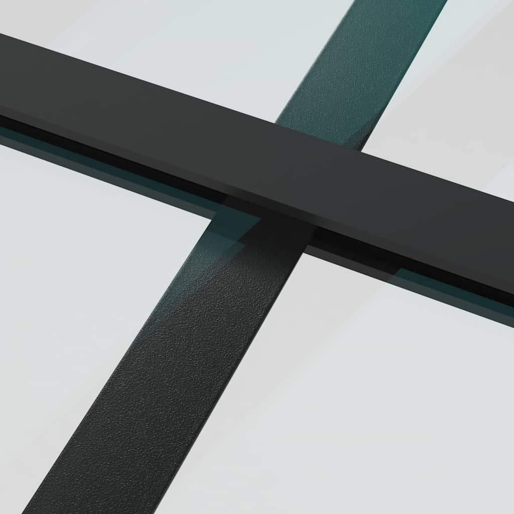 Skyvedør ESG-glass og aluminium 90x205 cm svart vidaXL