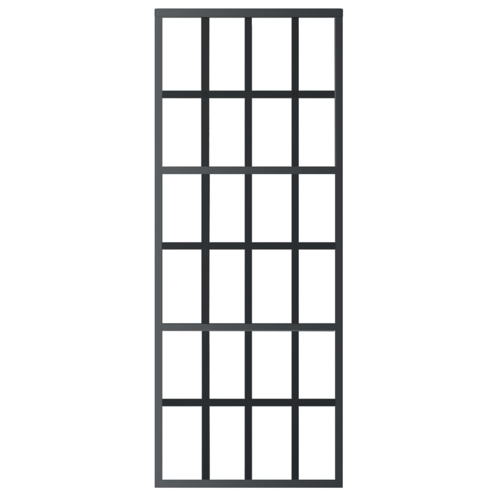 Skyvedør ESG-glass og aluminium 76x205 cm svart