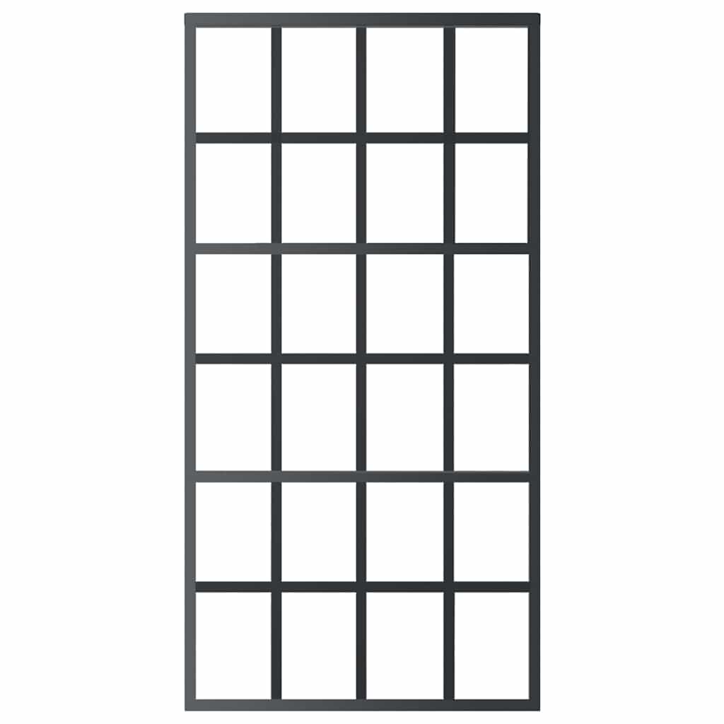 Skyvedør ESG-glass og aluminium 102x205 cm svart