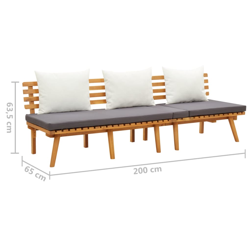 Utendørs dagseng 200x65 cm heltre akasie