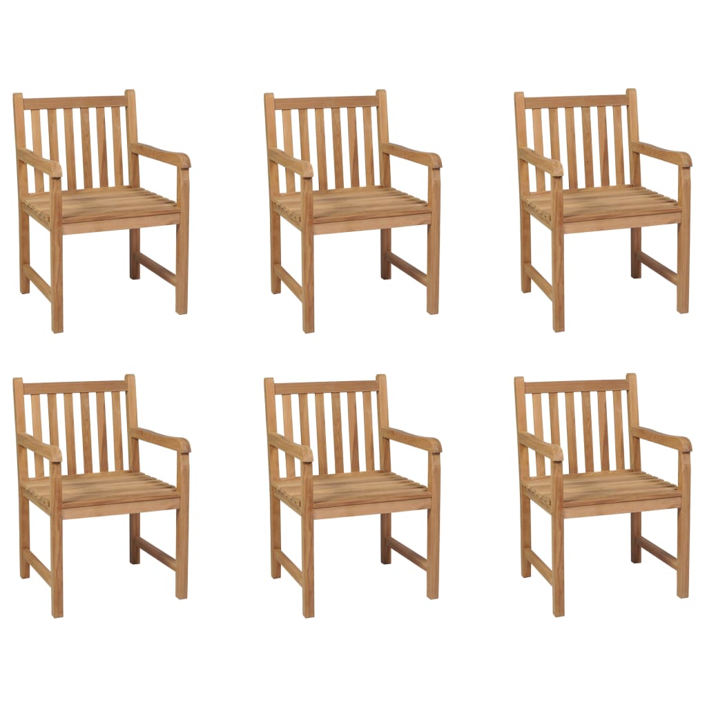 Utestoler 6 stk heltre teak vidaXL