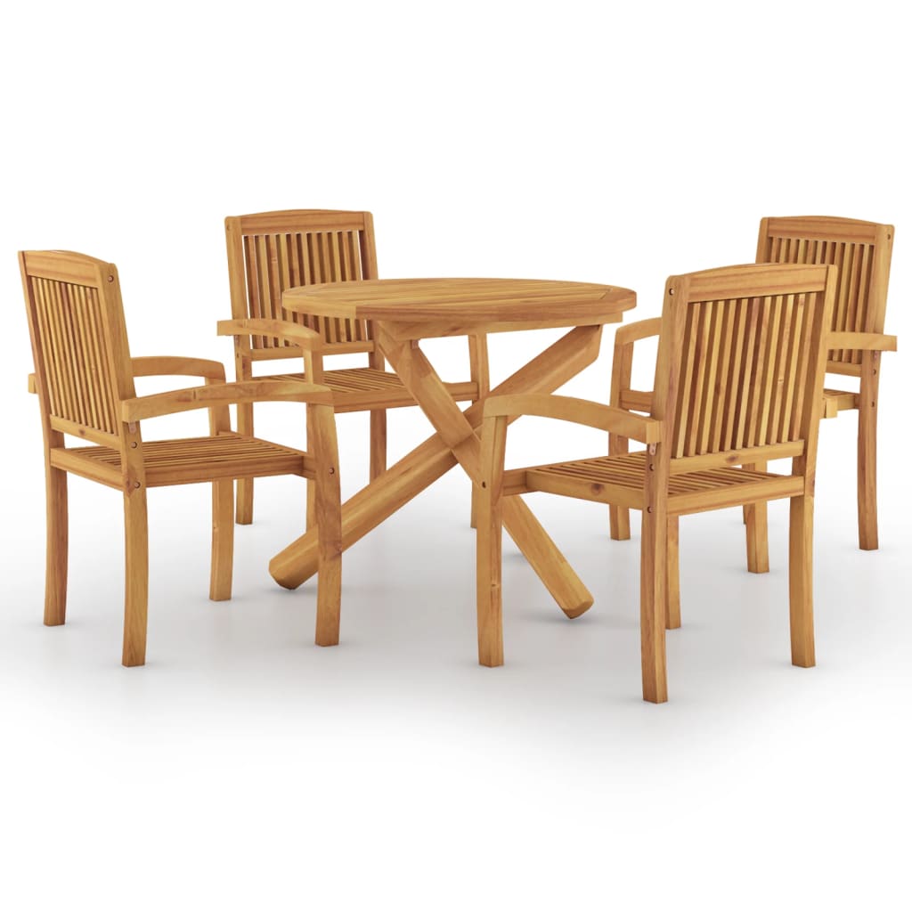Utendørs spisestue 5 deler heltre teak