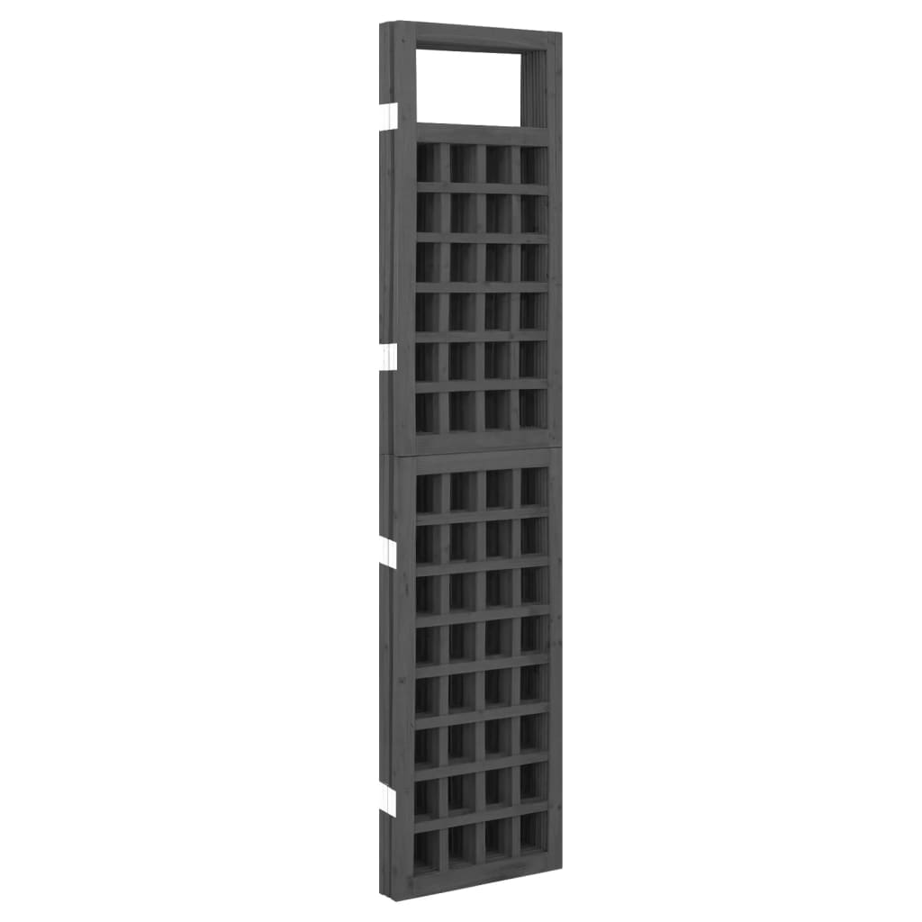 Romdeler/espalier 4 paneler heltre gran svart 161x180 cm