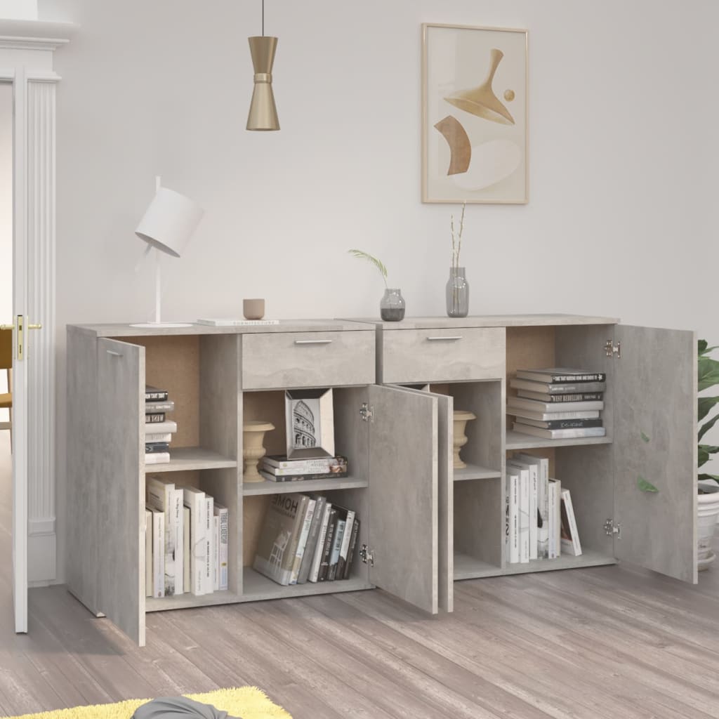 Skjenk betonggrå 160x36x75 cm konstruert tre
