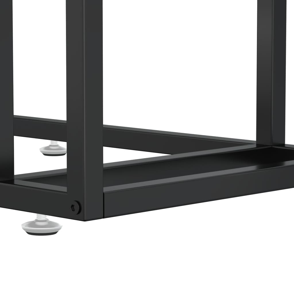 Sidebord for PC svart 50x35x65 cm herdet glass
