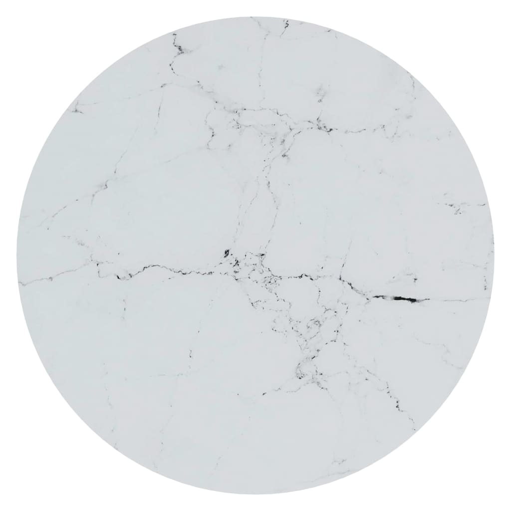 Sidebord gull og hvit marmor 45 cm herdet glass