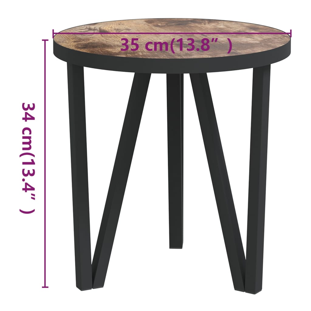 Tebord svart og gul Ø35 cm MDF