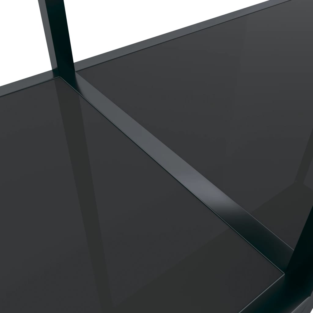 Konsollbord svart 140x35x75,5 cm herdet glass