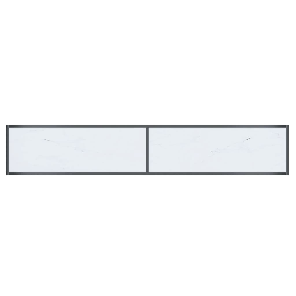 Konsollbord hvit 200x35x75,5 cm herdet glass