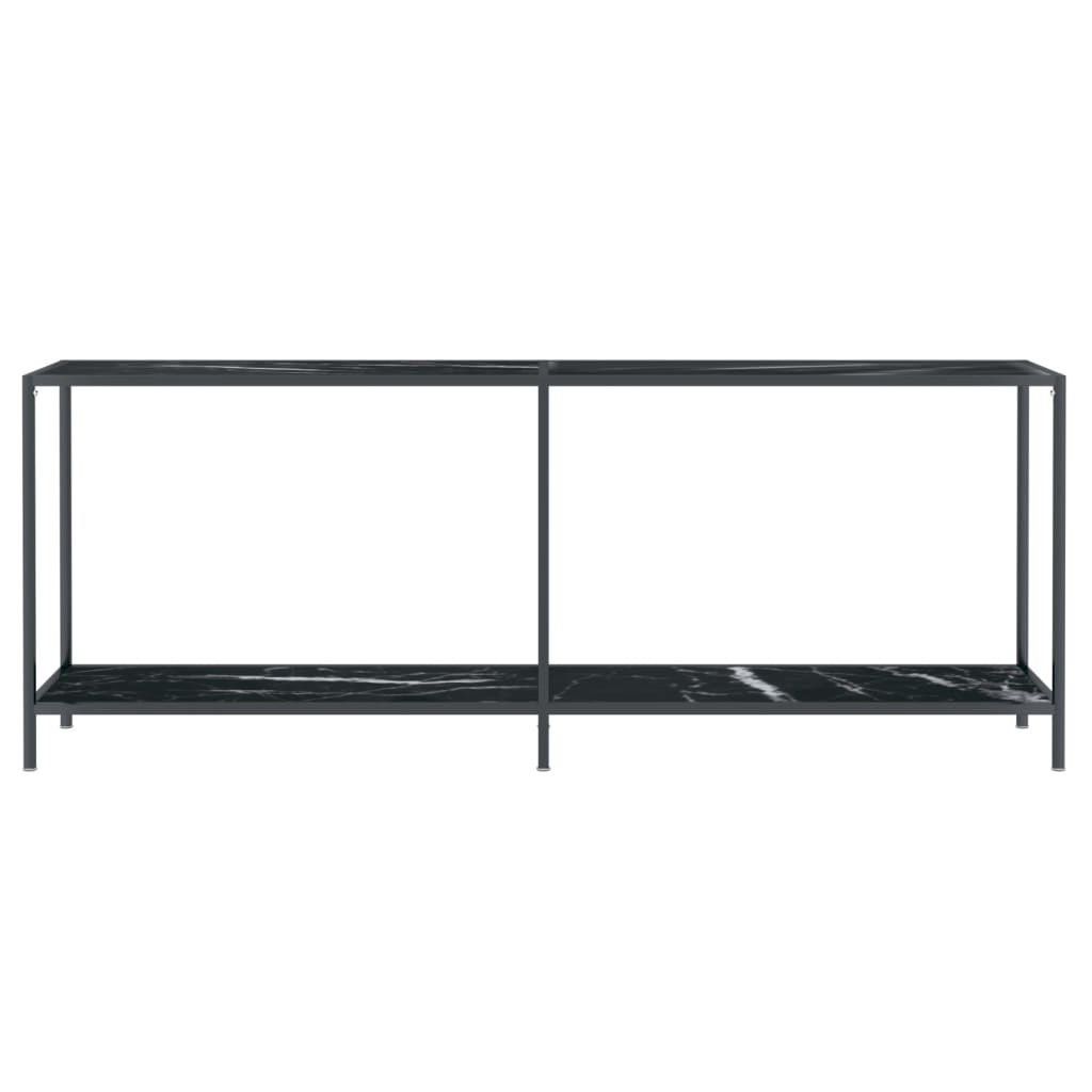 Konsollbord svart 200x35x75,5 cm herdet glass