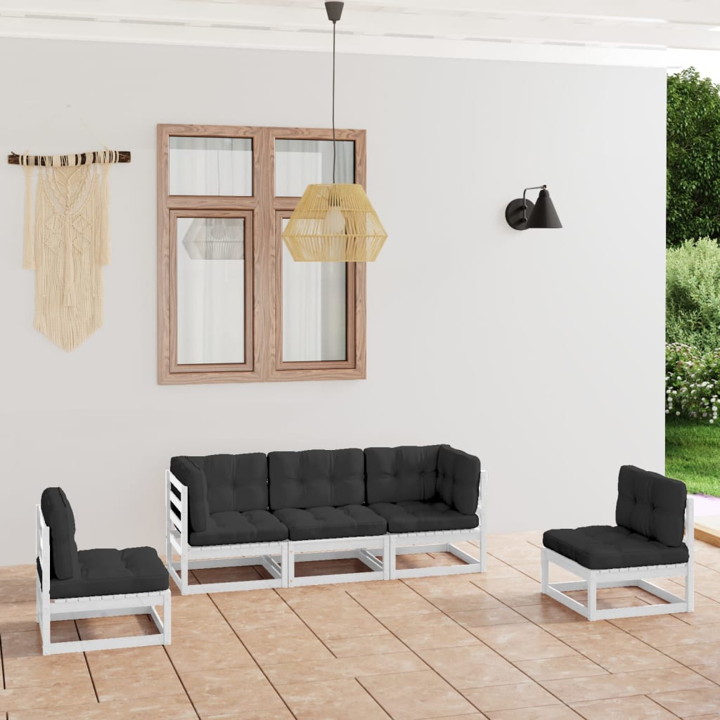 Hagesofagruppe med puter 5 deler heltre furu