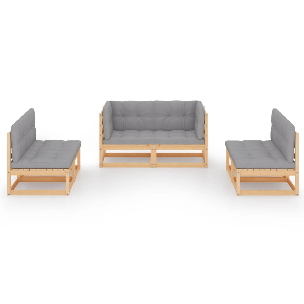Hagesofagruppe med puter 6 deler heltre furu