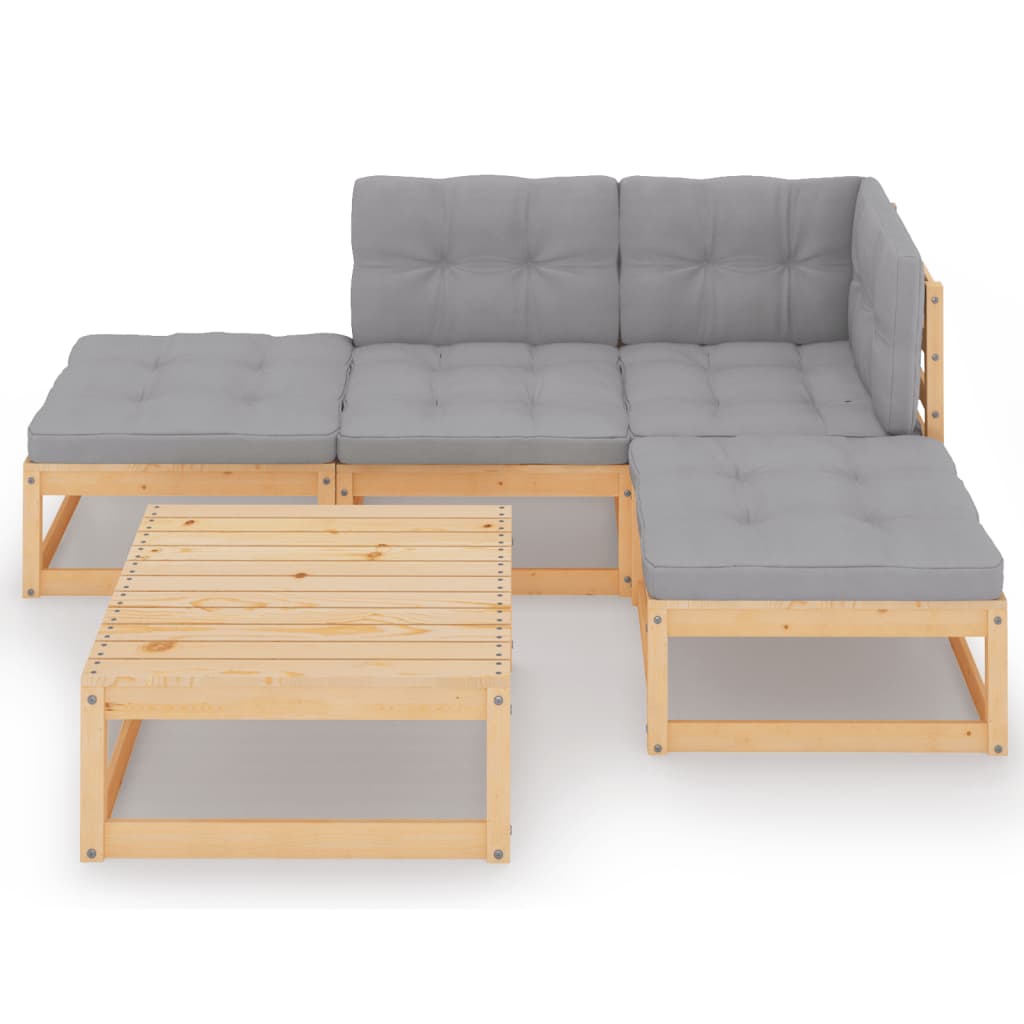 Hagesofagruppe med puter 5 deler heltre furu