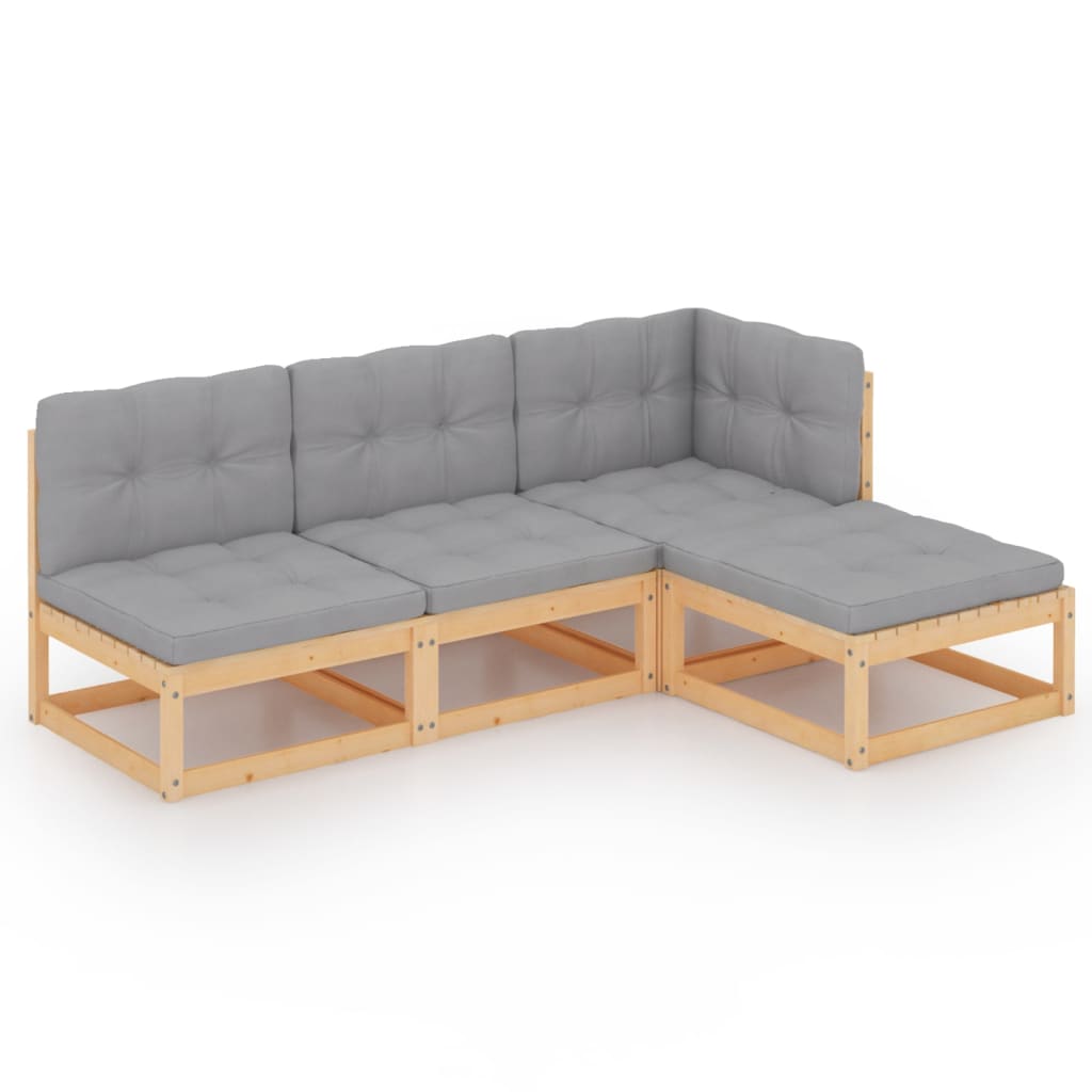 Hagesofagruppe med puter 4 deler heltre furu