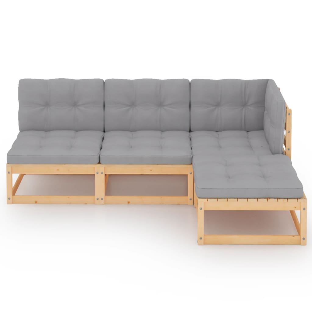 Hagesofagruppe med puter 4 deler heltre furu