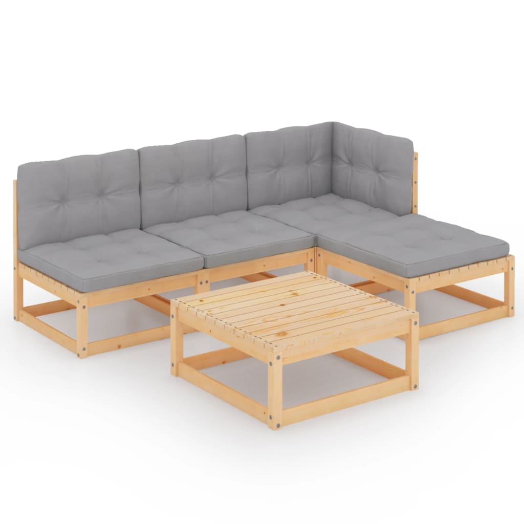 Hagesofagruppe med puter 5 deler heltre furu