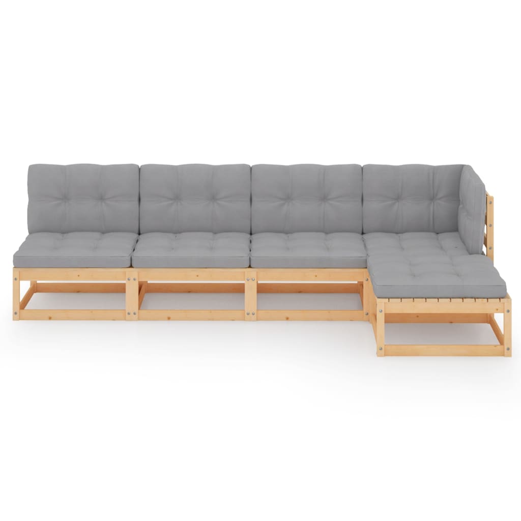 Hagesofagruppe med puter 5 deler heltre furu