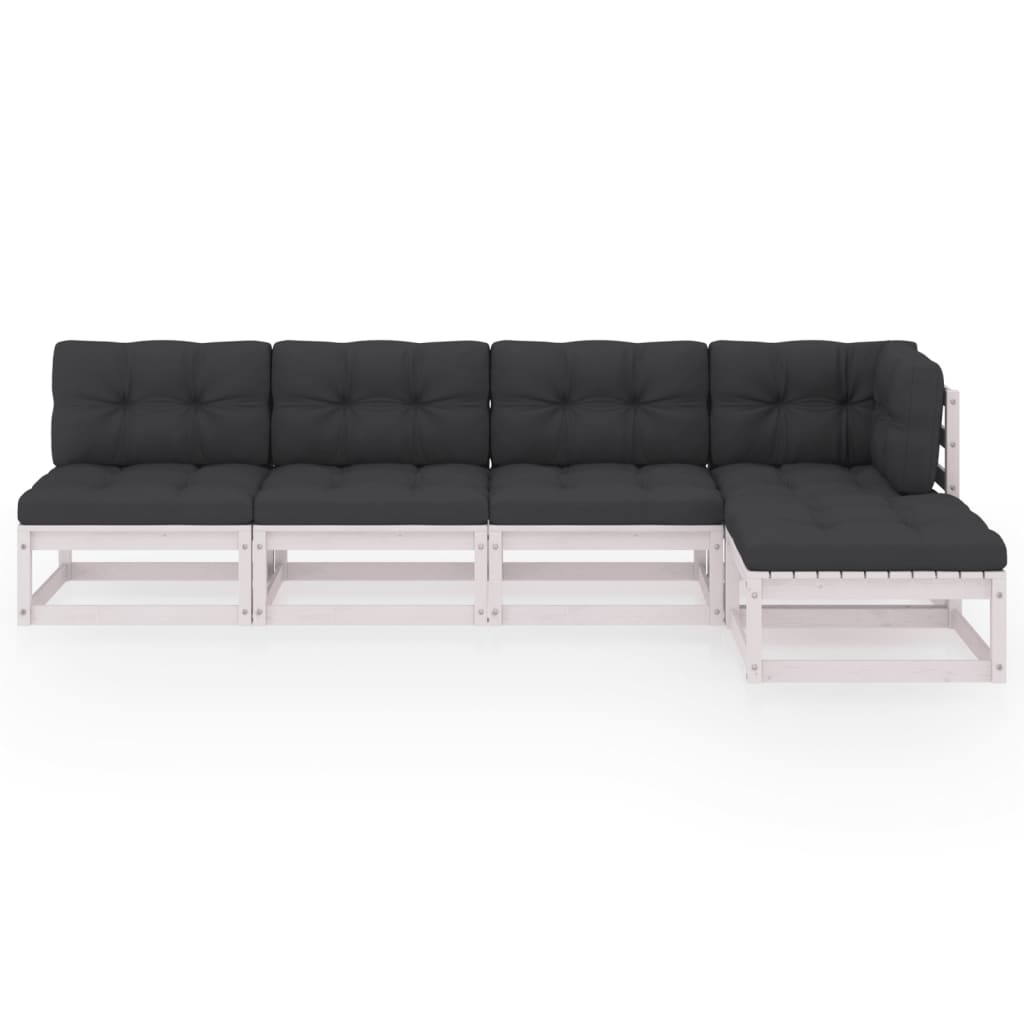 Hagesofagruppe med puter 5 deler heltre furu