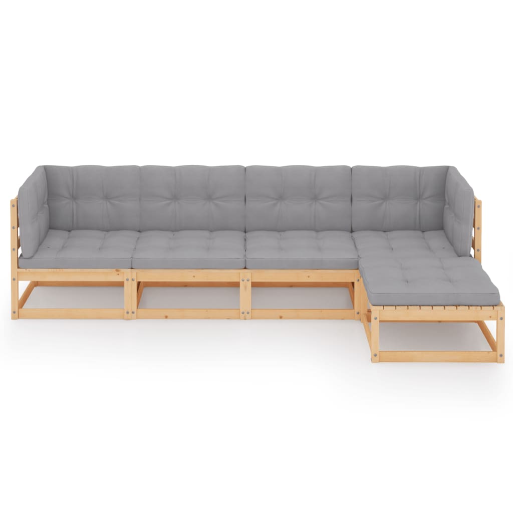 Hagesofagruppe med puter 5 deler heltre furu