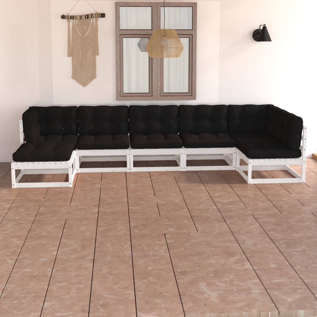 Hagesofagruppe med puter 7 deler heltre furu