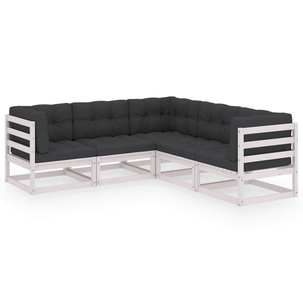 Hagesofagruppe med puter 5 deler heltre furu