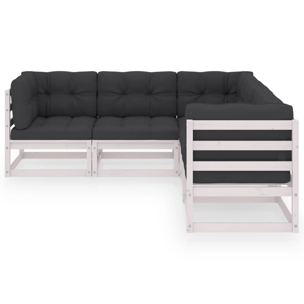 Hagesofagruppe med puter 5 deler heltre furu