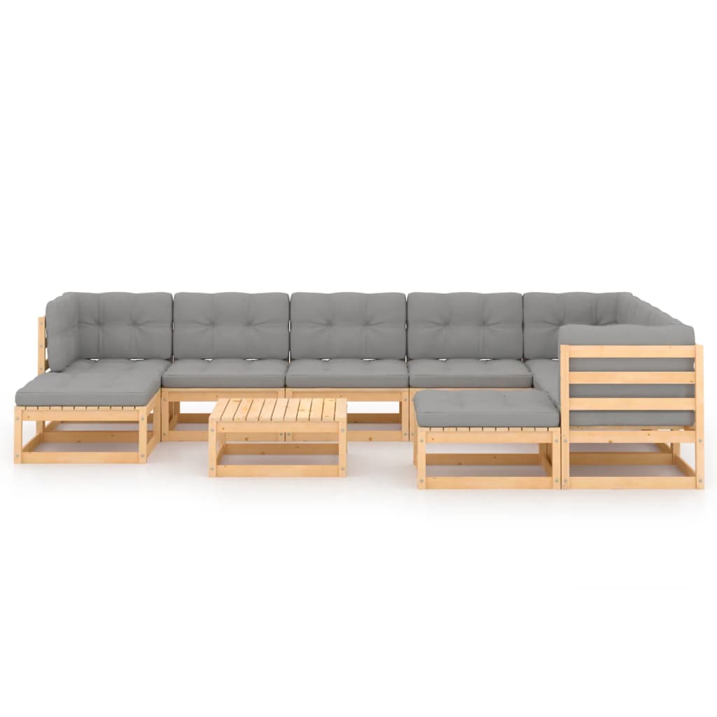 Hagesofagruppe med puter 10 deler heltre furu