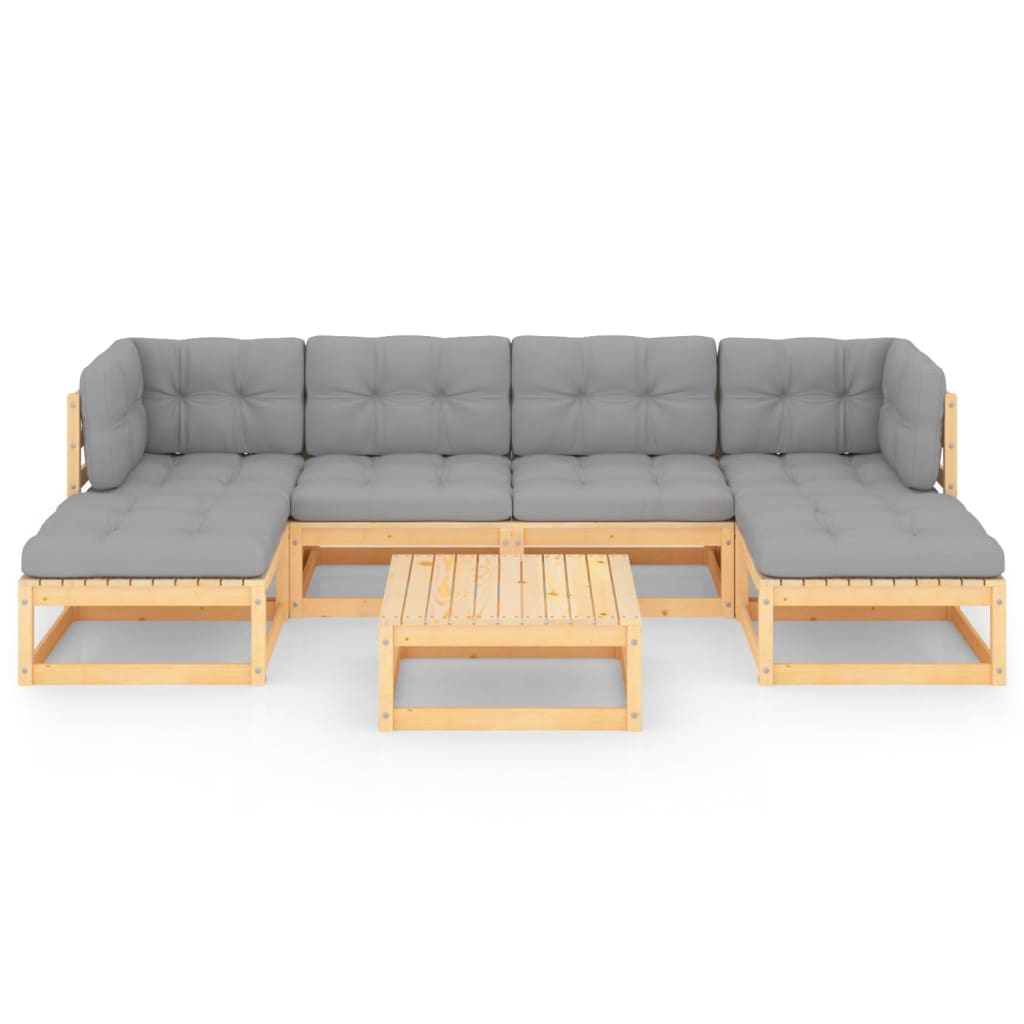 Hagesofagruppe med puter 7 deler heltre furu