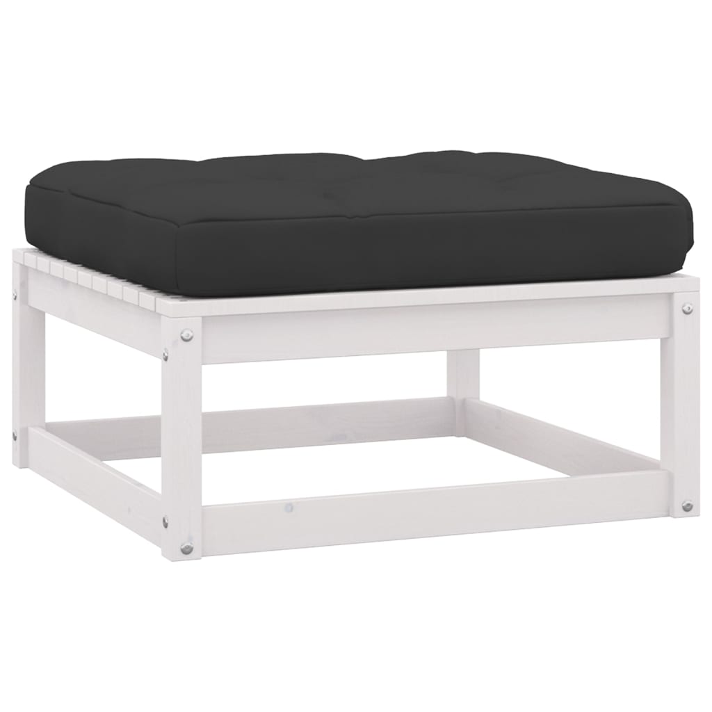 Hagesofagruppe med puter 10 deler hvit heltre furu