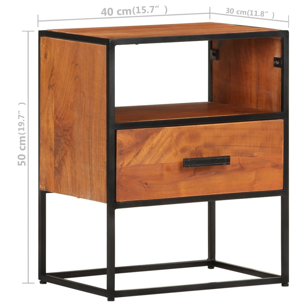Nattbord 40x30x50 cm heltre akasie
