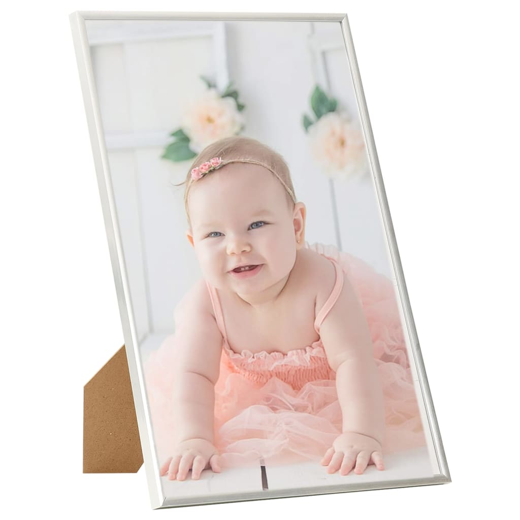 Fotorammekollasje for bord 3 stk sølv 21x29,7 cm MDF