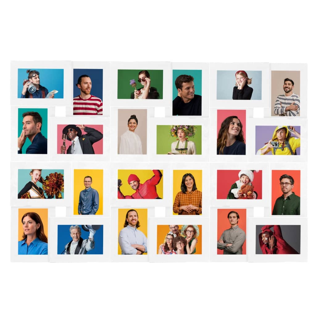 Fotorammekollasj for 24x(10x15 cm) bilde hvit MDF