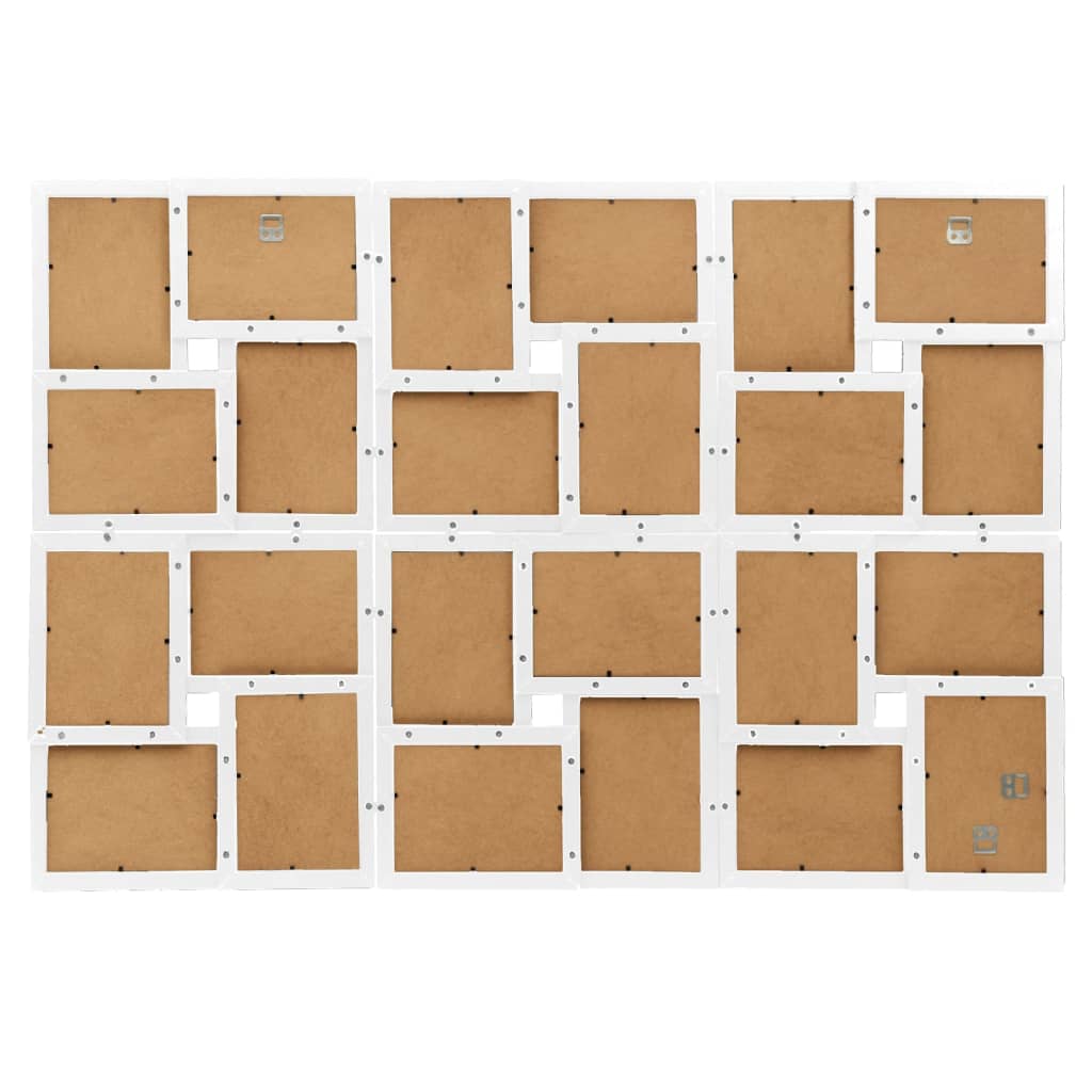 Fotorammekollasj for 24x(10x15 cm) bilde hvit MDF