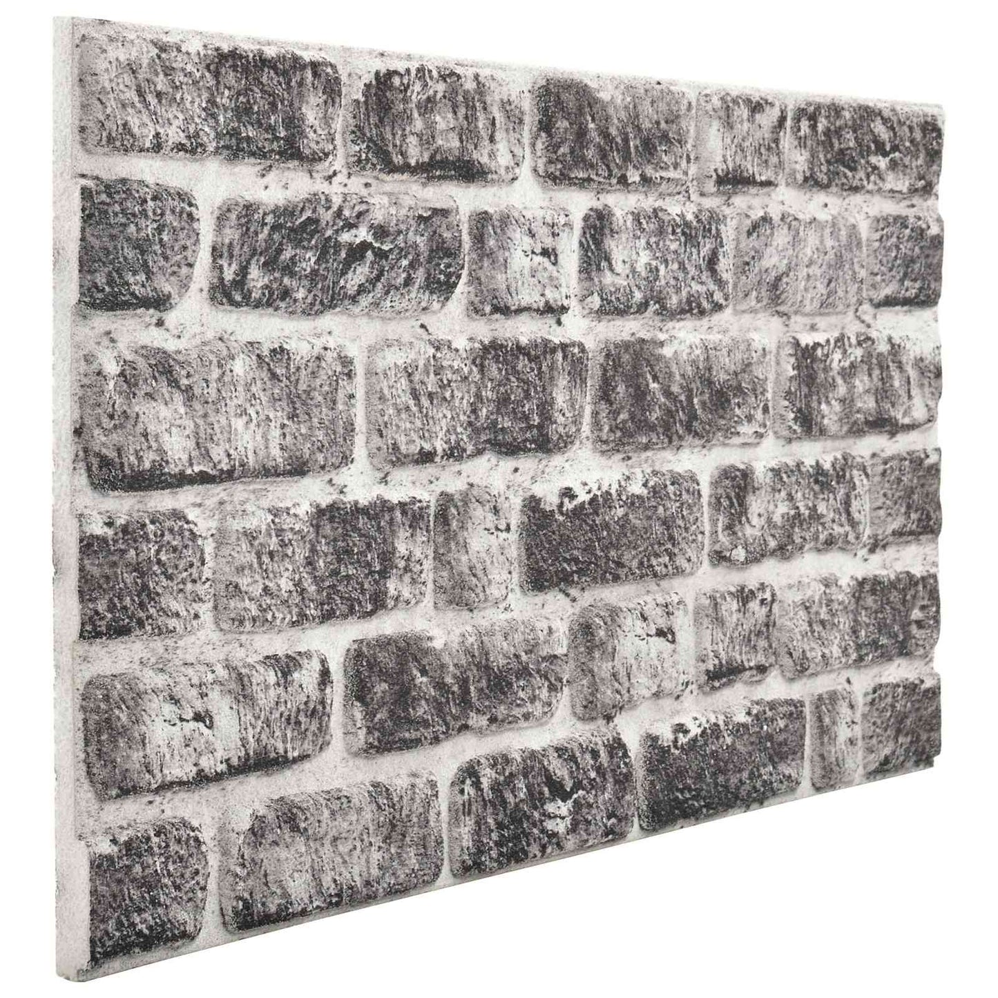 Veggpaneler 10 pcs Mørkegrå og hvit 100 x 50 cm EPS Skum