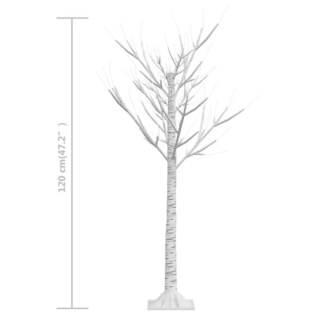 Juletre 128 LED 1,2 m varmhvit silje innendørs og utendørs