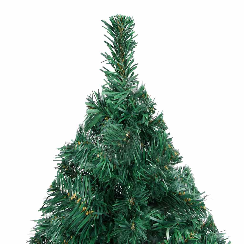 Forhåndsbelyst kunstig juletre med kulesett grønn 210 cm PVC