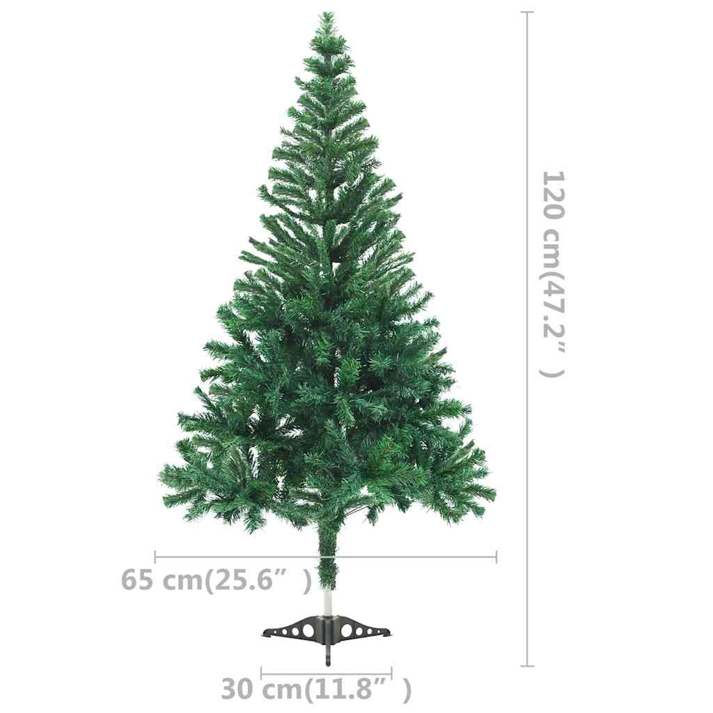 Forhåndsbelyst kunstig juletre med kulesett 120 cm 230 grener