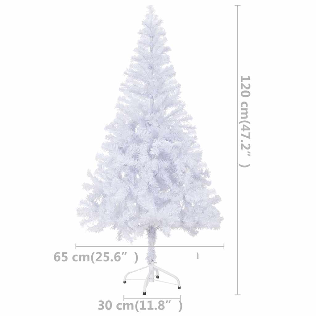 Forhåndsbelyst kunstig juletre med kulesett 120 cm 230 grener