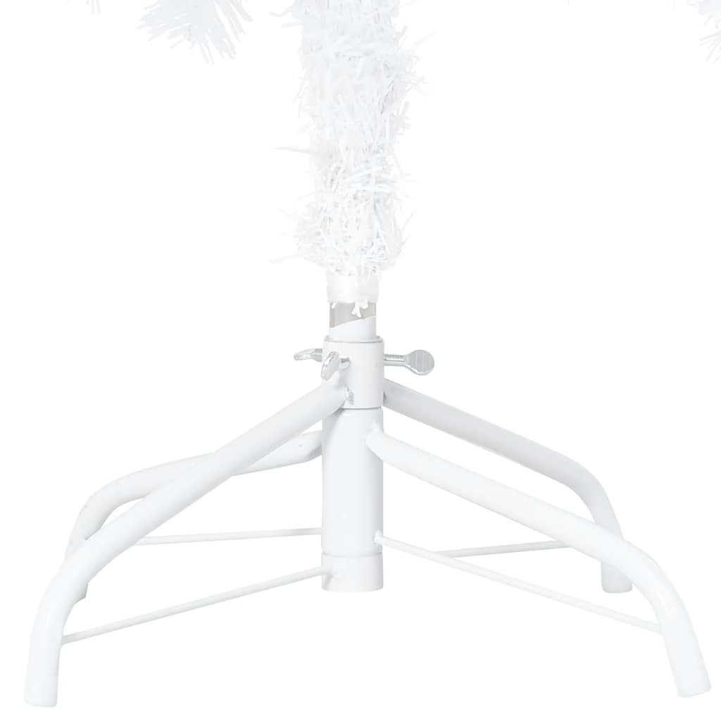 Forhåndsbelyst kunstig juletre med kulesett hvit 120 cm PVC