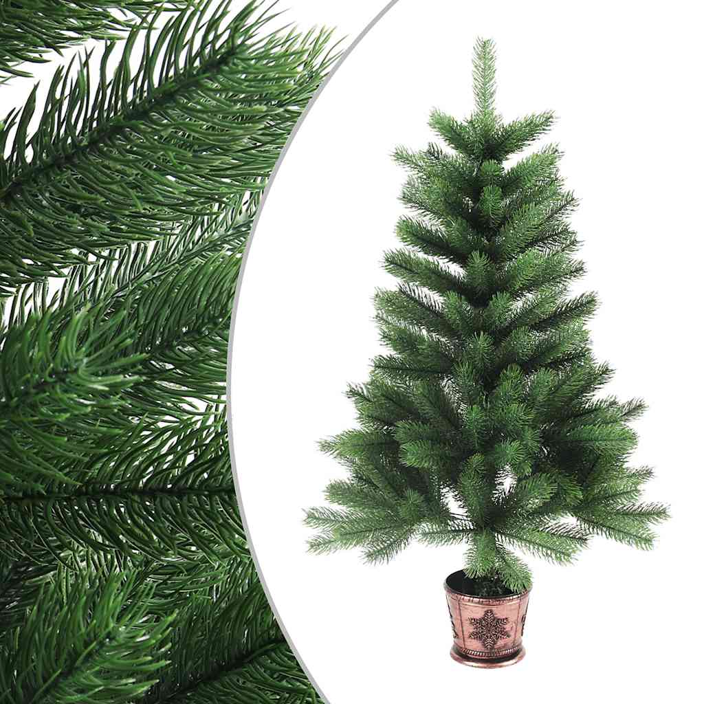 Forhåndsbelyst kunstig juletre med kulesett 90 cm grønn