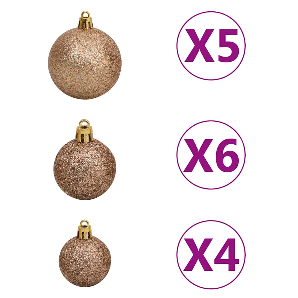 Forhåndsbelyst kunstig juletre med kulesett 150 cm grønn