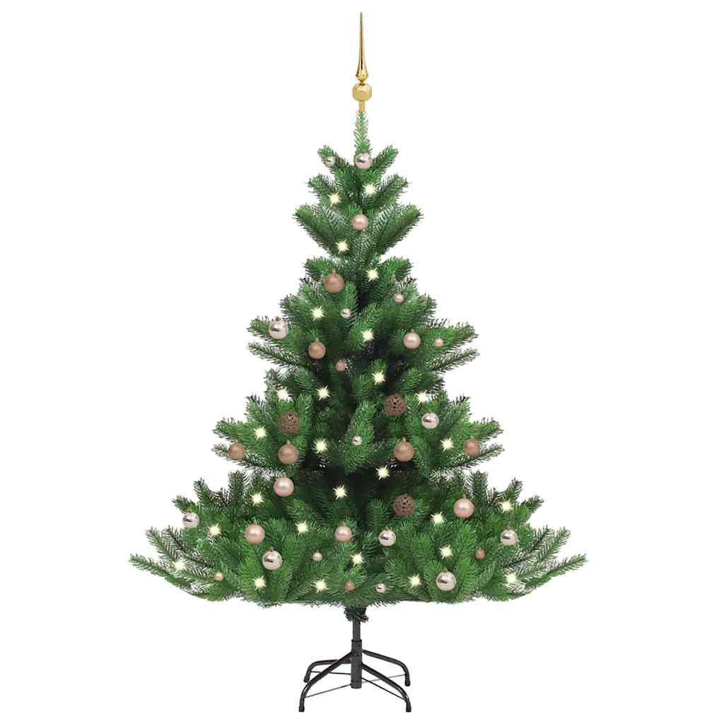 Nordmann kunstig juletre med LED og kulesett gran grønn 180 cm