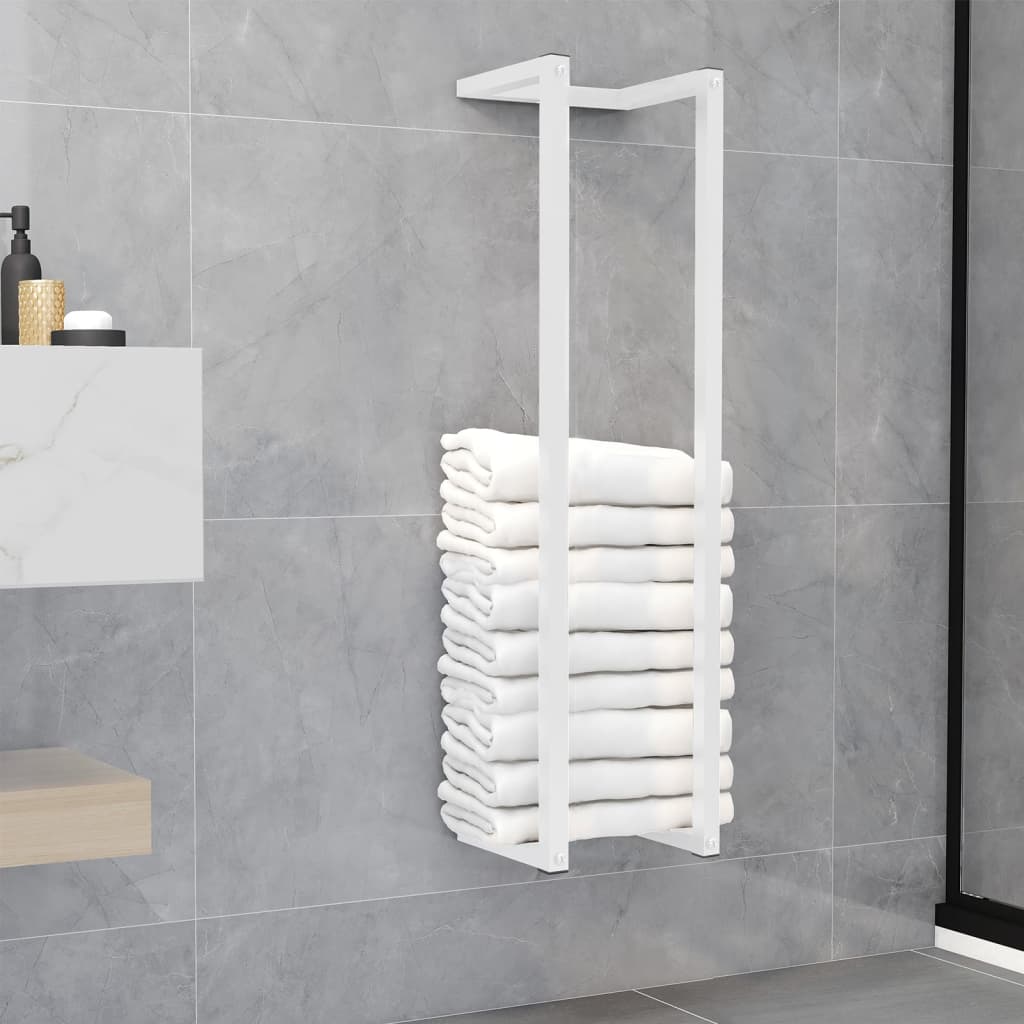 Håndklestativ 25x20x95 cm stål hvit